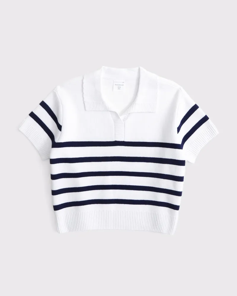 short-sleeve collared sweater