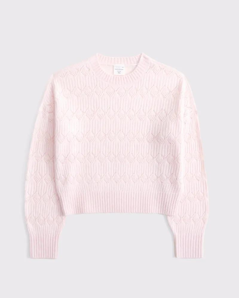 pointelle crew sweater