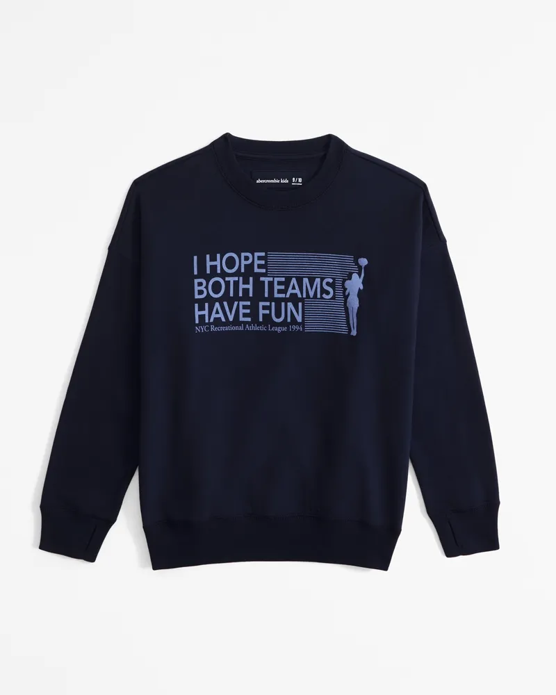 legging-friendly sporty graphic crew sweatshirt