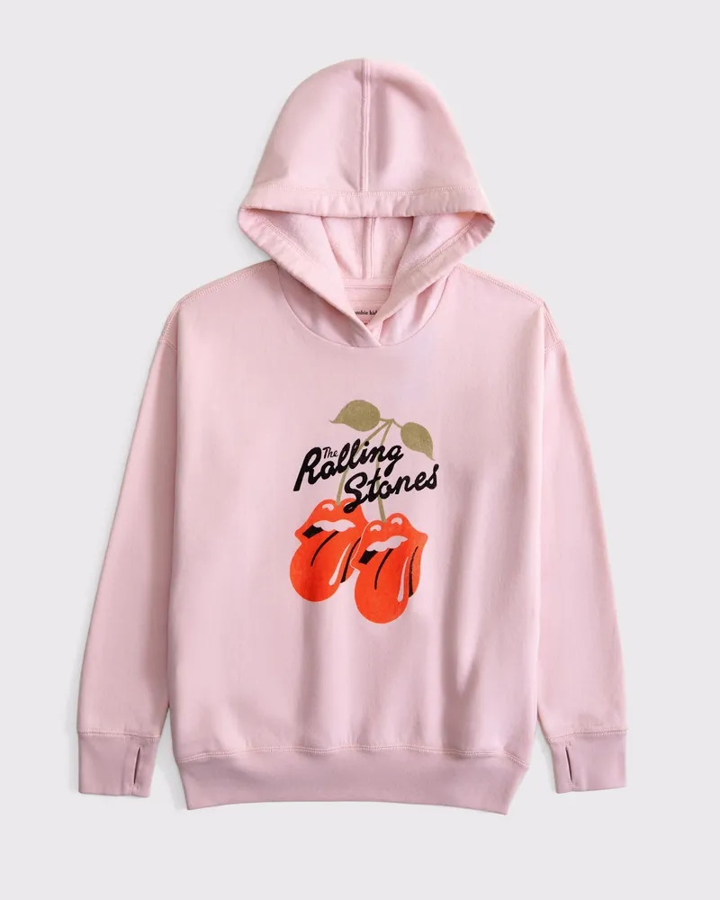 legging-friendly rolling stones graphic popover hoodie