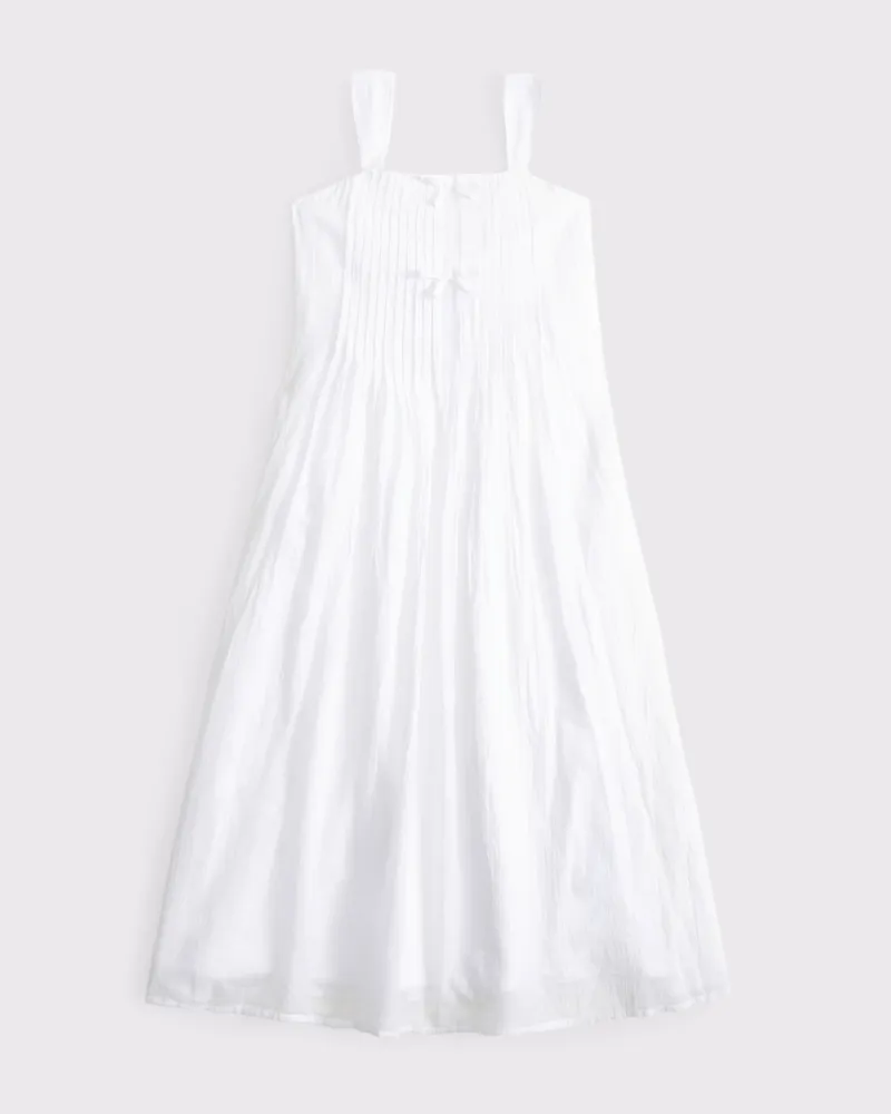 bow pleated maxi dress