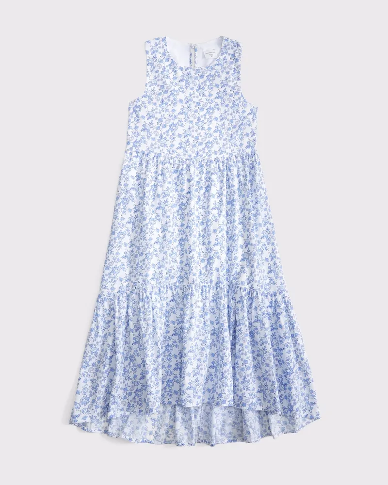 poplin tiered maxi dress